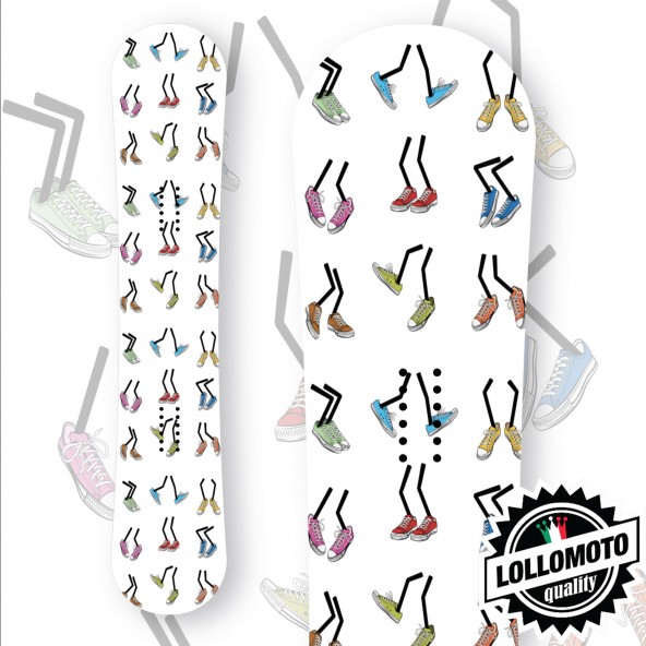 Adesivo Tavola Snowboard CONVERSE SNEAKERS Personalizzata Wrapping Stickers Decal Rivestimento Snow