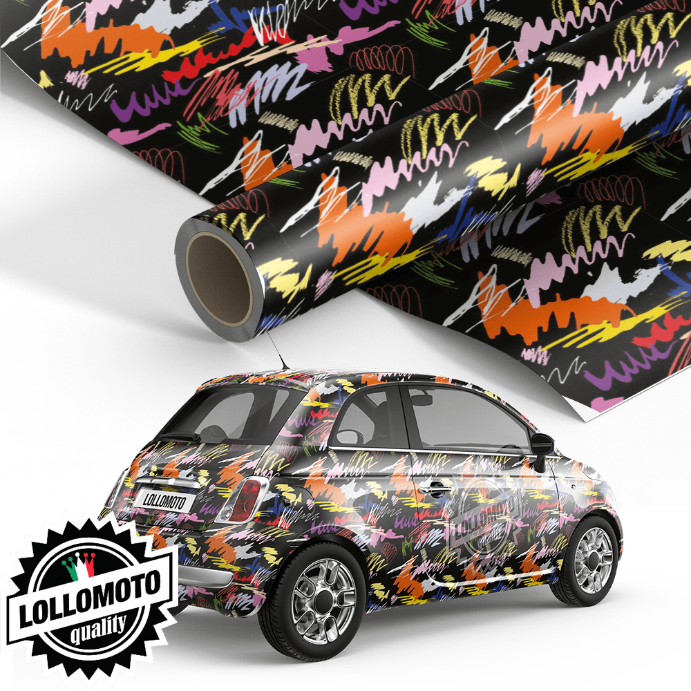 Pellicola Scribbles Pellicola Car Wrapping Adesiva Rivestimento Auto