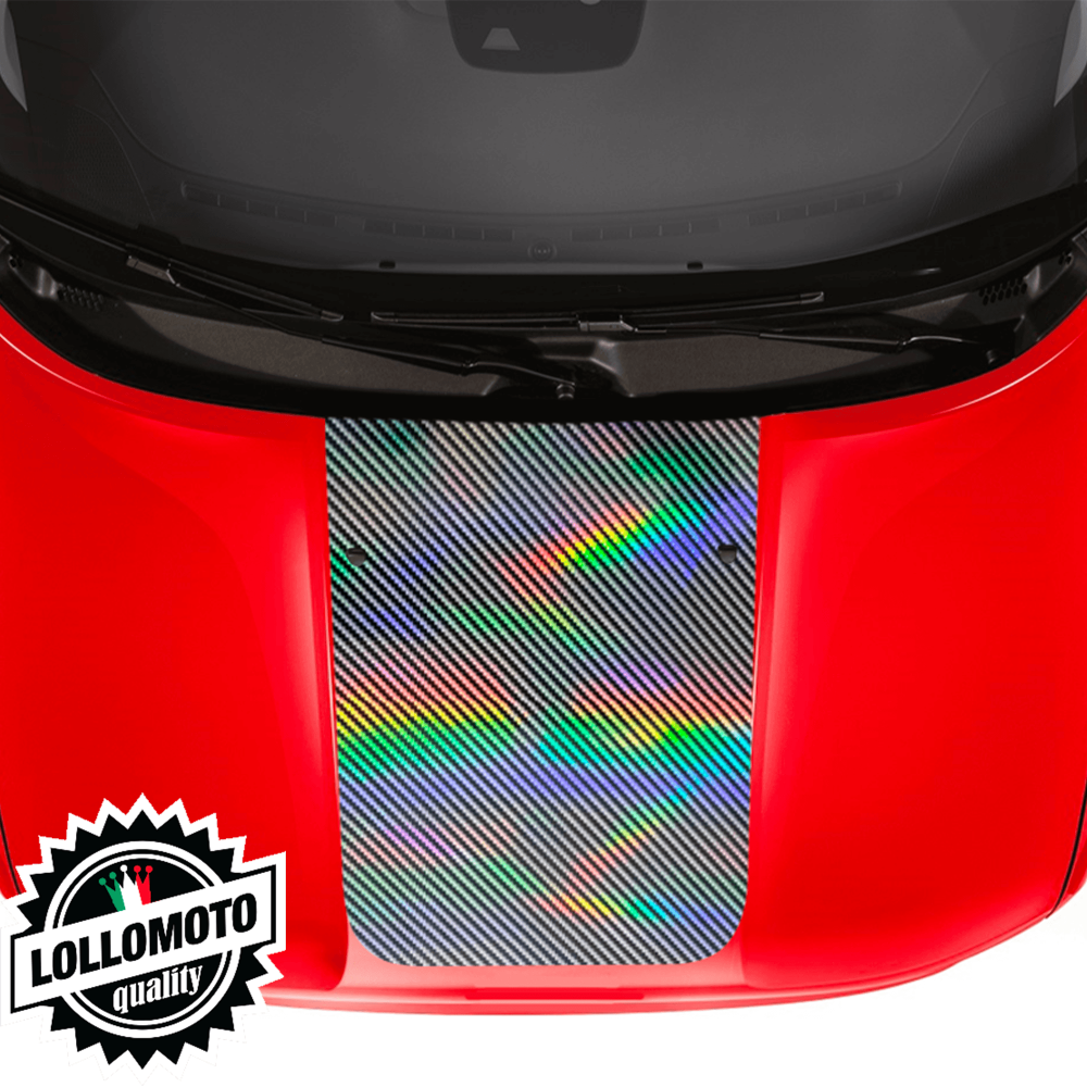 Striscia Adesiva Cofano Carbonio 2D Oleografico Jeep Renegade Fuoristrada Adesivi Stickers Cofano Aut Decal