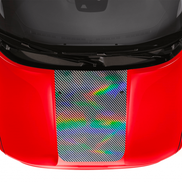 Striscia Adesiva Cofano Carbonio 2D Oleografico Jeep Renegade Fuoristrada Adesivi Stickers Cofano Aut Decal