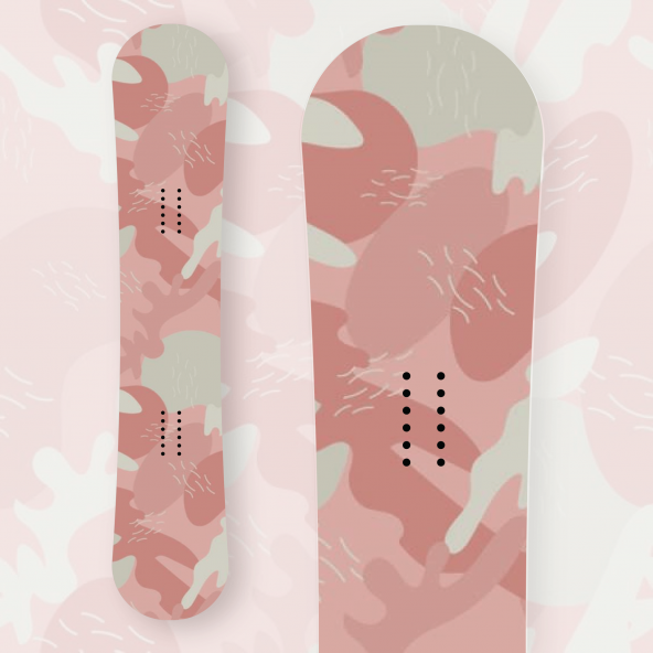 Adesivo Tavola Snowboard Mimetic Rose and Gray Personalizzata Wrapping Stickers Decal Rivestimento Snow