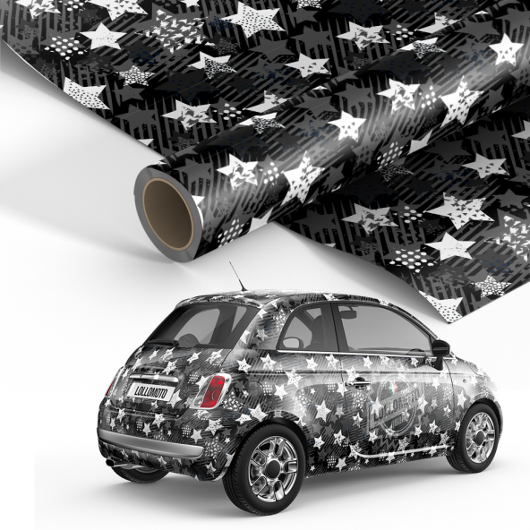 Pellicola Mimetico Camo Star Bianco Pellicola Car Wrapping Adesiva Rivestimento Auto