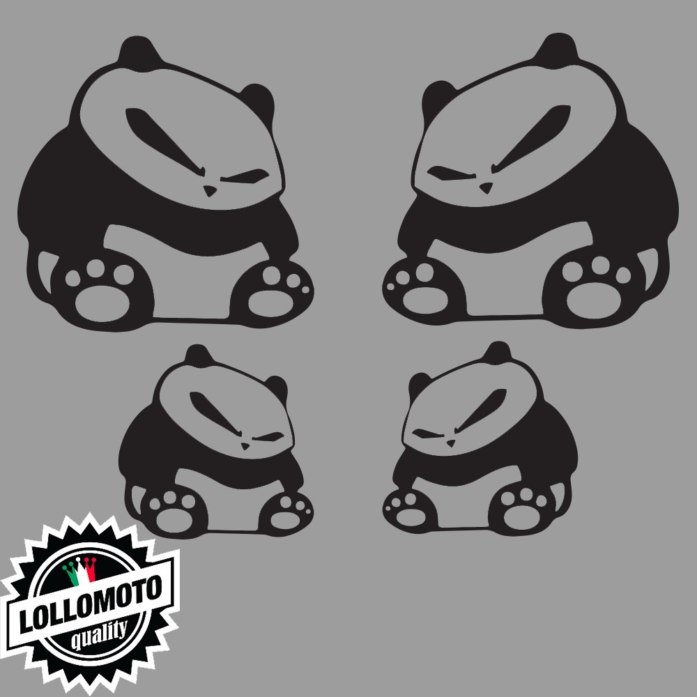 Kit 4 Panda JDM Adesivi Stickers Fiancate Auto Decal Intagliati