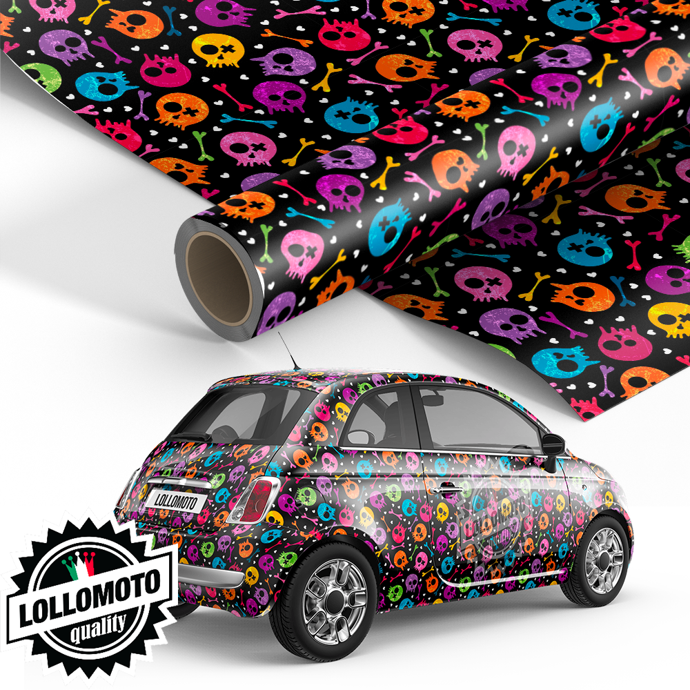 Pellicola Skull Color Pellicola Car Wrapping Adesiva Rivestimento Auto
