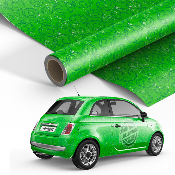 Pellicola Green Soccer Balls Pellicola Car Wrapping Adesiva Rivestimento Auto
