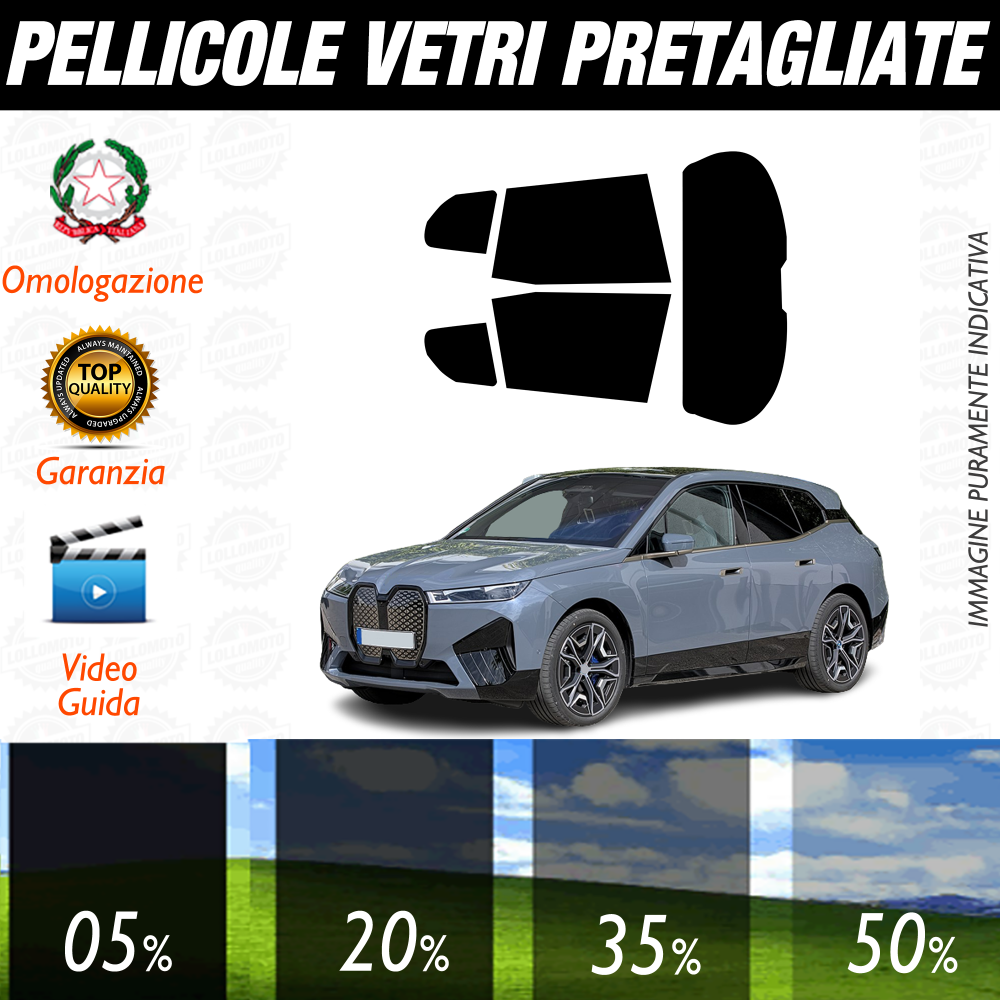 Bmw iX dal 2022 ad Oggi Pellicole Oscuramento Vetri Auto Pre Tagliate a Misura