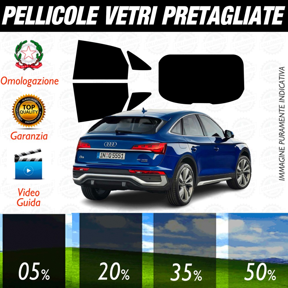 AUDI Q5 SPORTBACK dal 2021 ad OGGI Pellicole Oscuramento Vetri Auto Pre Tagliate a Misura