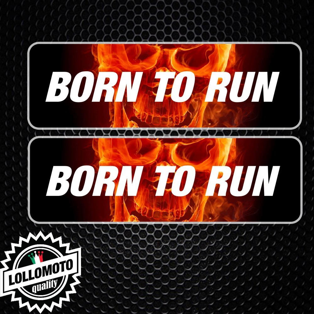 2x Adesivo Born To Ride Flame Skull Moto Decal Jdm Stampato