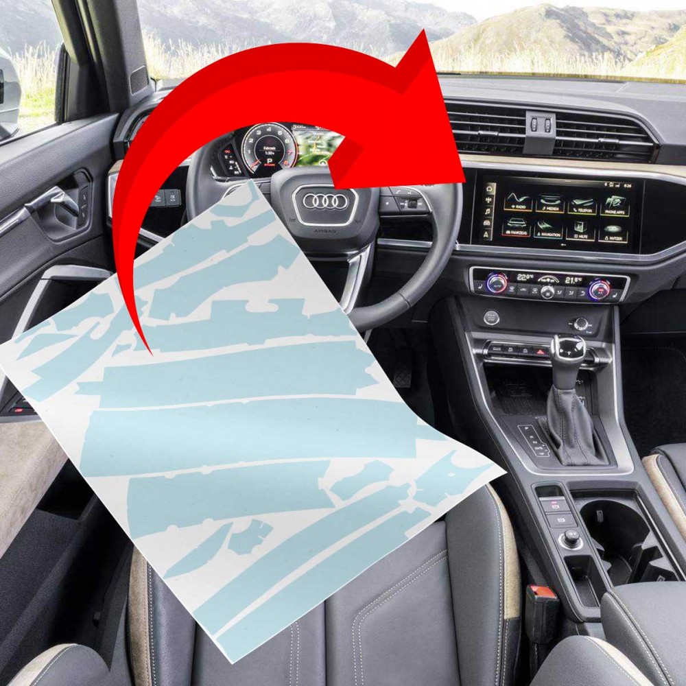 MonkeySkin | Kit Pellicole Adesive Protettive PPF per Interni Auto compatibili con Audi Q3 dal 2018 al 2024