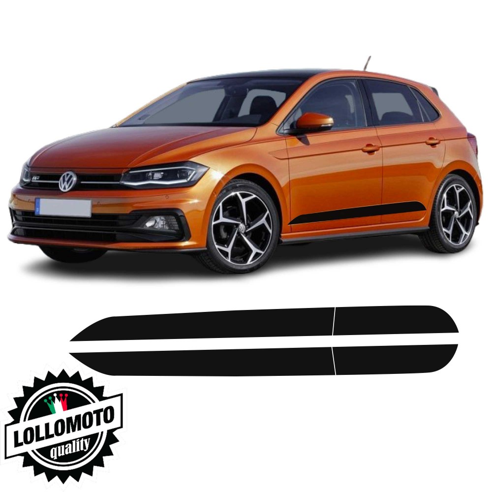 2x Strisce Adesivi Laterali per VolksWagen Polo dal 2017 al 2021