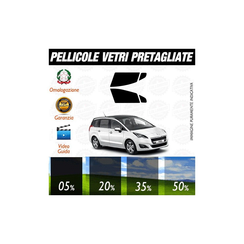 Peugeot 5008 09-16 Pellicole Oscuramento Vetri ANTERIORI Auto