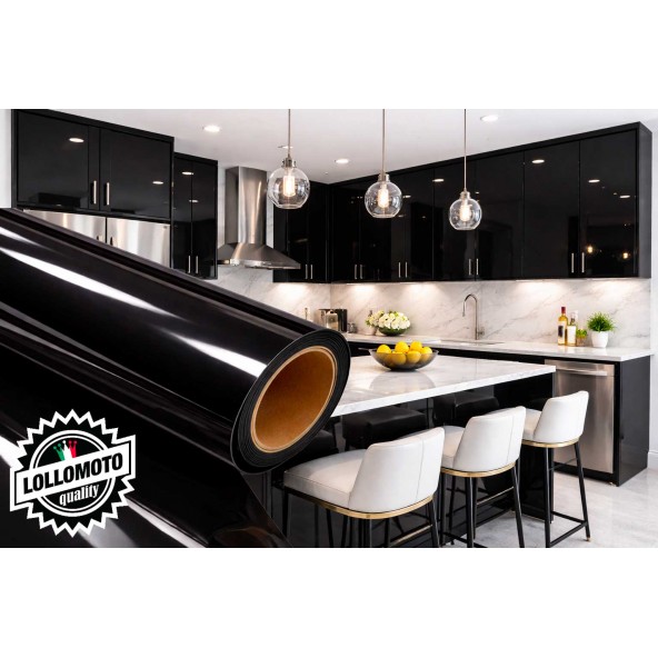 Nero Lucido Pellicola Adesiva Rivestimento Auto Car Wrapping