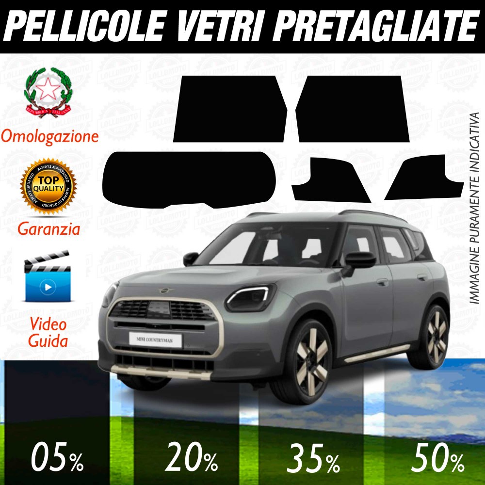 MINI Countryman dal 2025 ad Oggi Pellicole Oscuramento Vetri POSTERIORI per Auto Pre Tagliate a Misura
