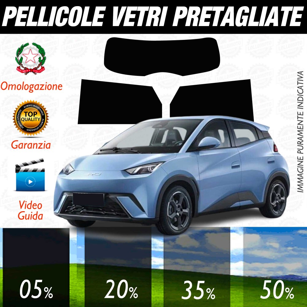 BYD Dolphin dal 2023 ad OGGI Pellicole Oscuramento Vetri POSTERIORI per Auto Pre Tagliate a Misura
