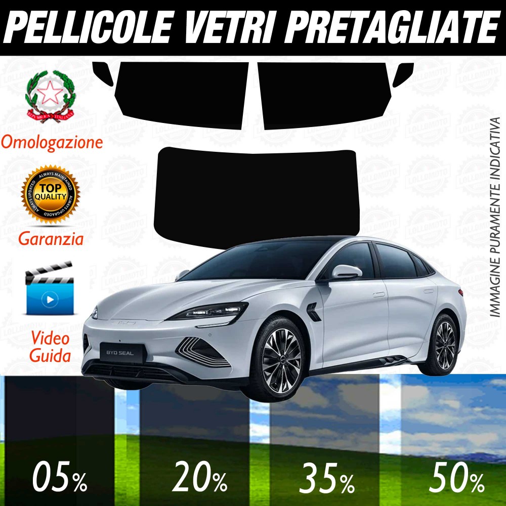 BYD Seal dal 2022 ad OGGI Pellicole Oscuramento Vetri POSTERIORI per Auto Pre Tagliate a Misura