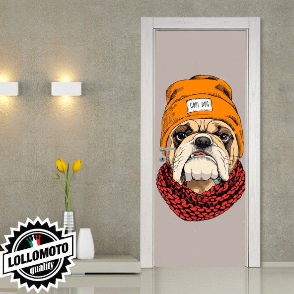 Adesivo Per Porta Bull Dog Cane Dog Rivestimento Pellicola