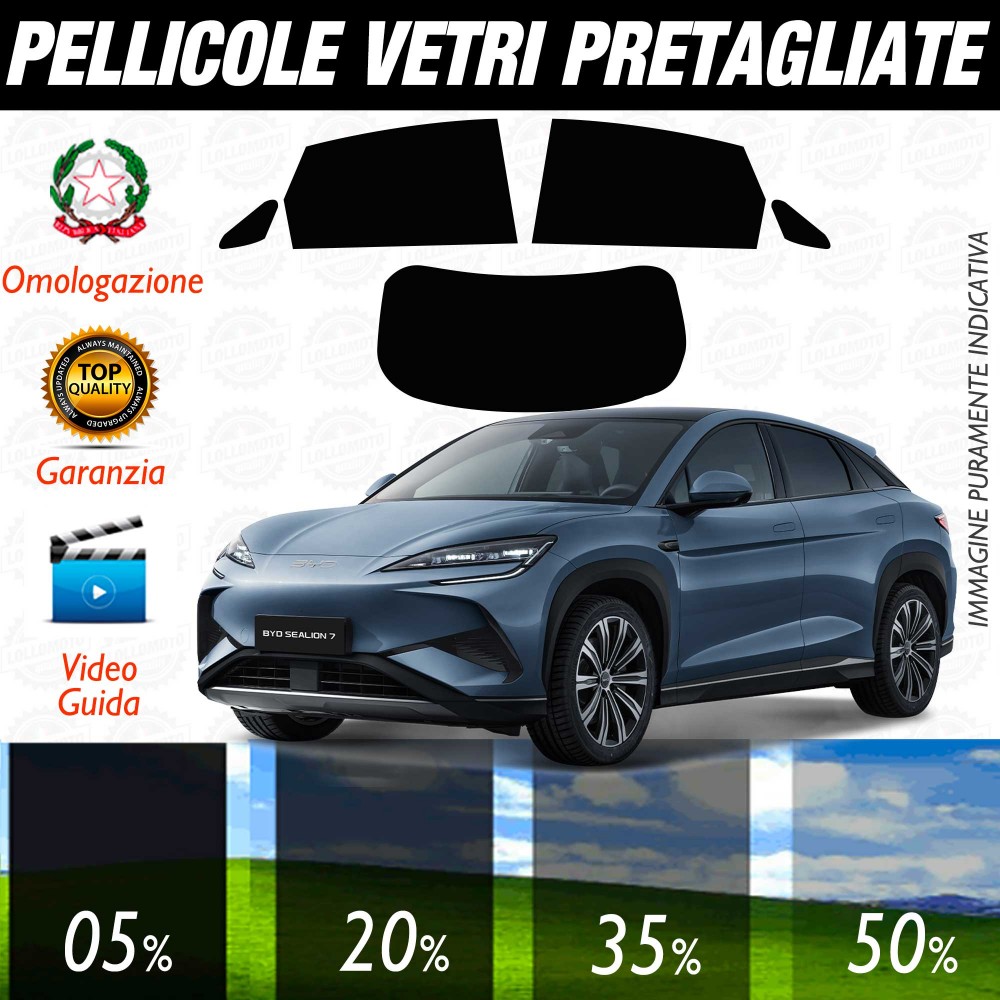 BYD Sealion 7 dal 2024 ad OGGI Pellicole Oscuramento Vetri POSTERIORI per Auto Pre Tagliate a Misura