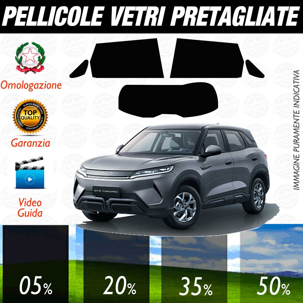BYD Yuan pro dal 2021 ad OGGI Pellicole Oscuramento Vetri POSTERIORI per Auto Pre Tagliate a Misura