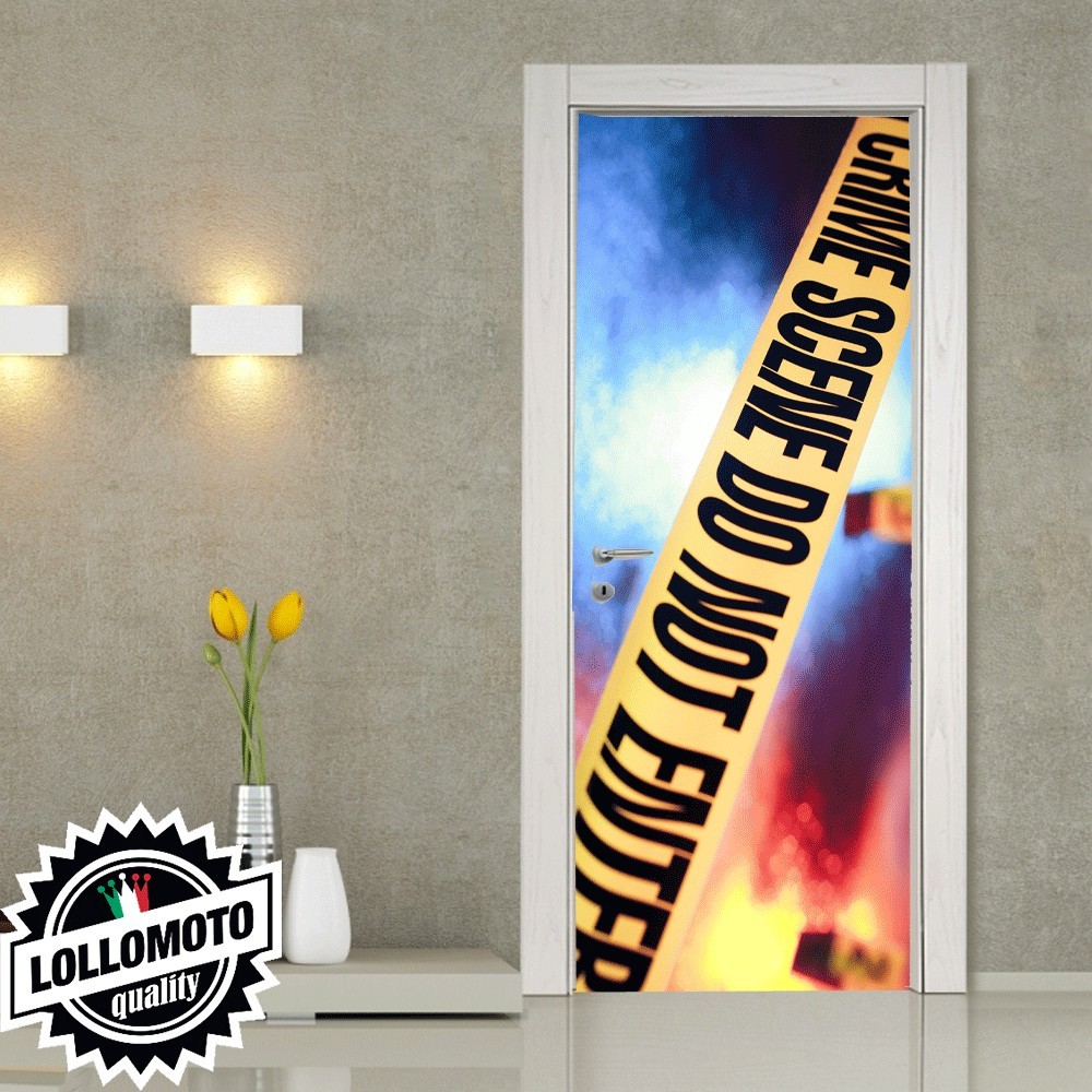 Adesivo Per Porta Scena Del Crimine Crime Pellicola Adesiva
