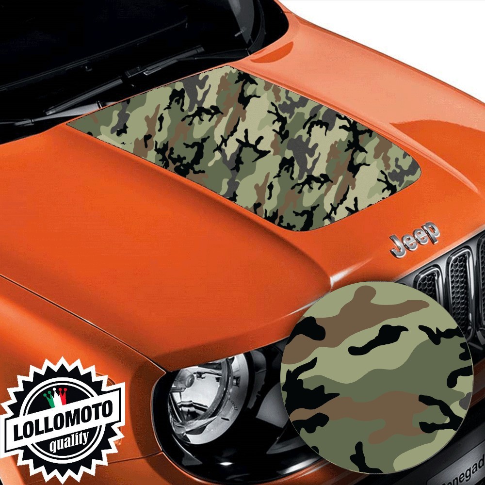 Striscia Adesiva Mimetico Italiano Cofano Jeep Renegade Offroad