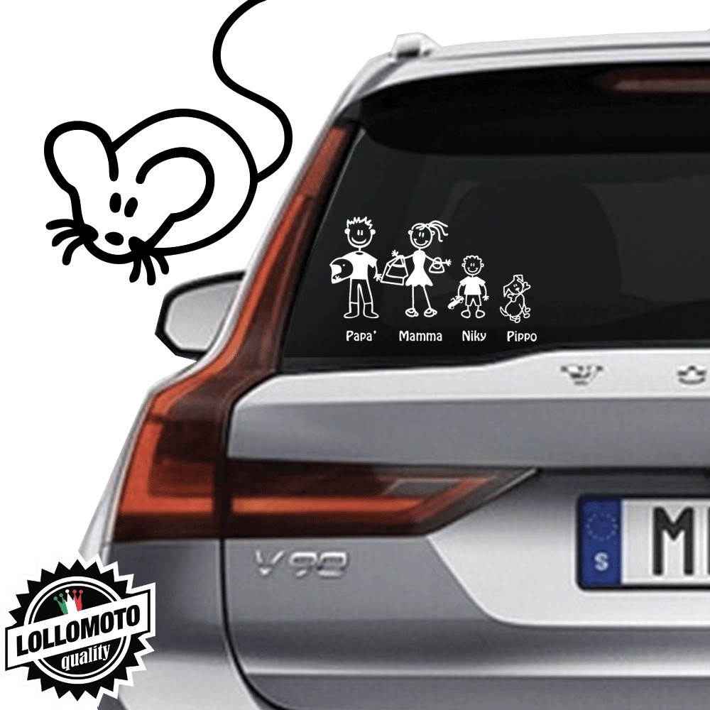Topolino Vetro Auto Famiglia StickersFamily Stickers Family