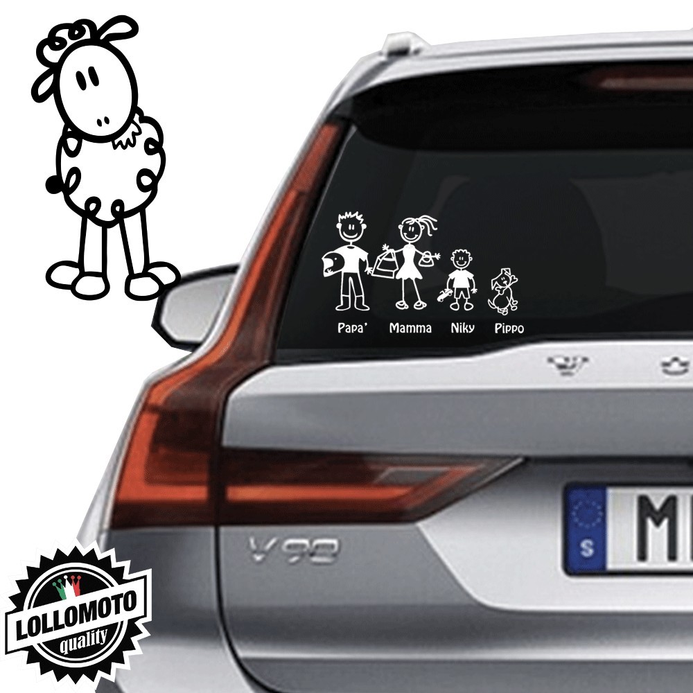 Pecora Vetro Auto Famiglia StickersFamily Stickers Family Decal