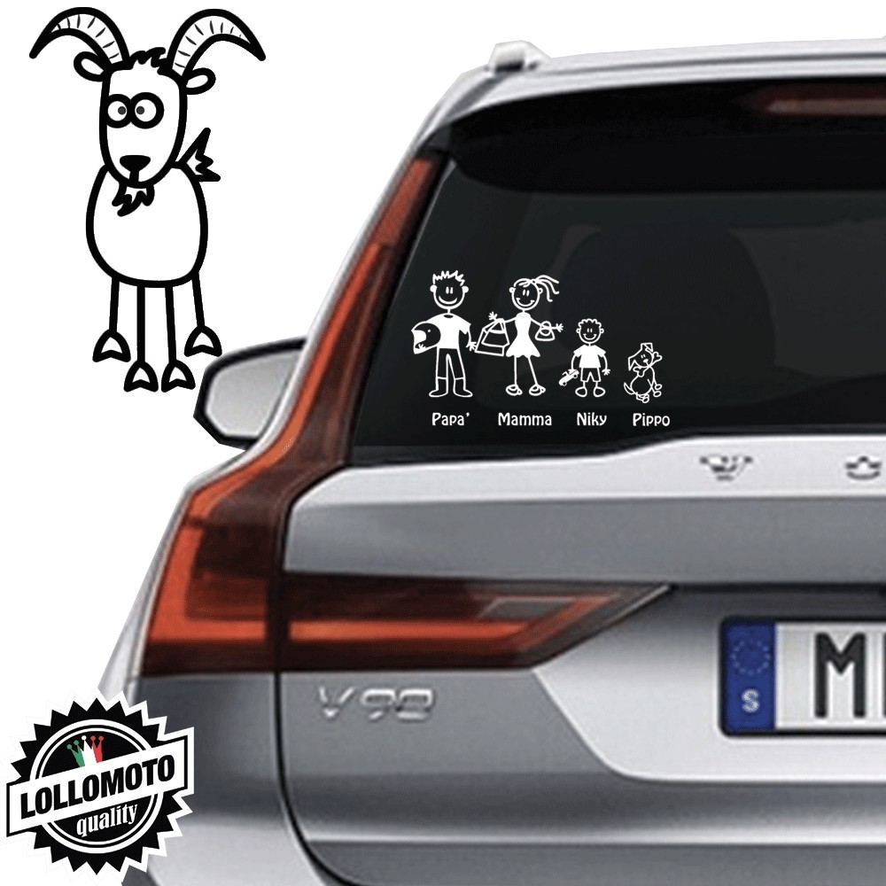 Capra Vetro Auto Famiglia StickersFamily Stickers Family Decal