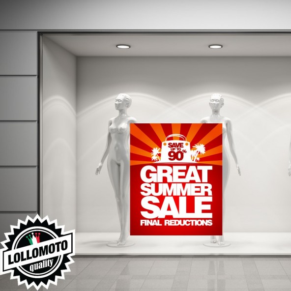 2x Adesivi Cartellini Saldi Vetrofania Allestimento Vetrine Buone Feste Adesivi Stickers Decal