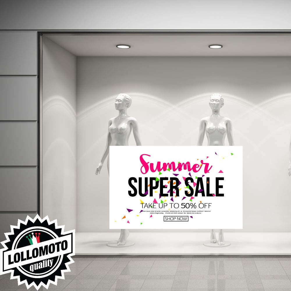 Adesivo Saldi SEASON Vetrofania Summer Sales Allestimento Vetrine Estate Adesivi Stickers Decal