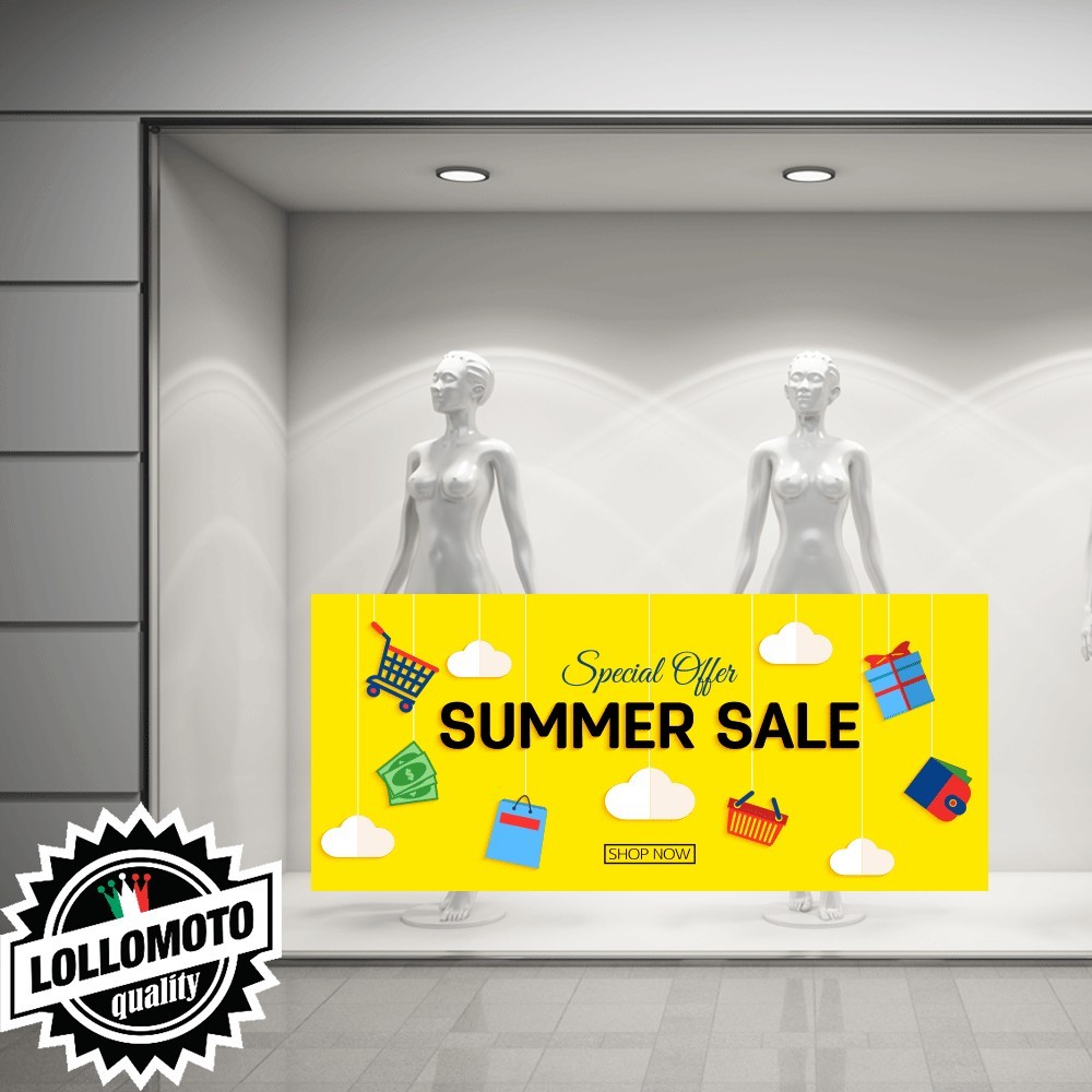 Adesivo Saldi MASSIVE Vetrofania Summer Sales Allestimento Vetrine Estate Adesivi Stickers Decal