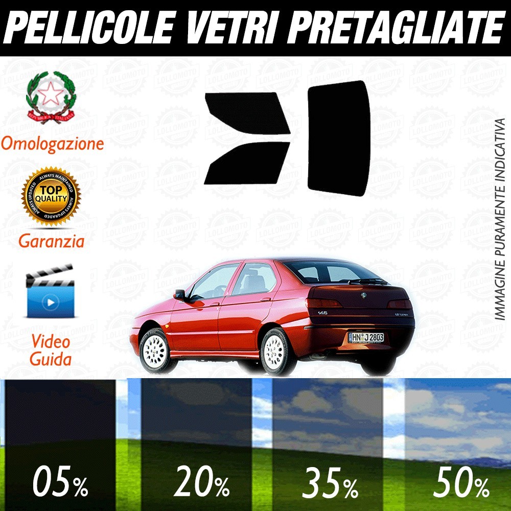 Alfa Romeo 145 3P 95-02 Pellicole Oscuramento Vetri Posteriori Auto Pre Tagliate a Misura