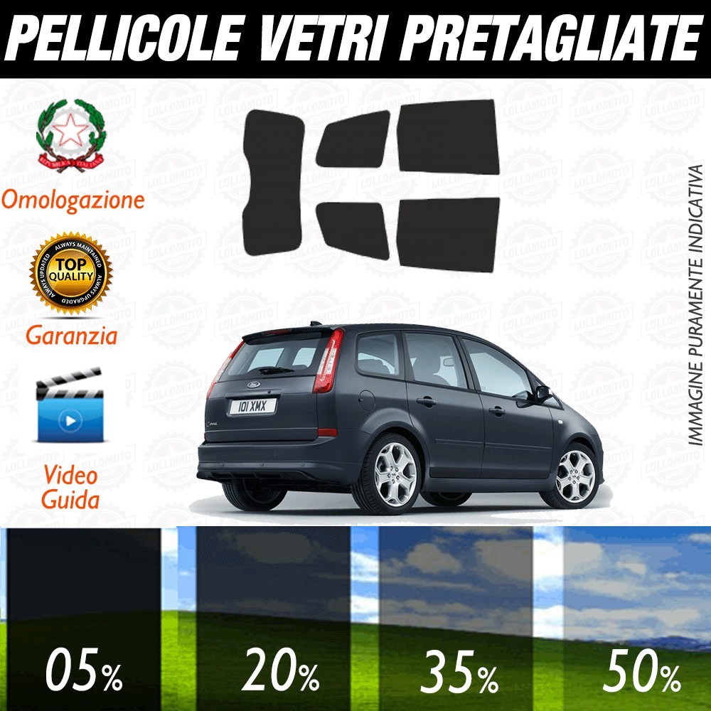 Ford B Max 12-17 Pellicole Oscuramento Vetri Auto Pre Tagliate a Misura