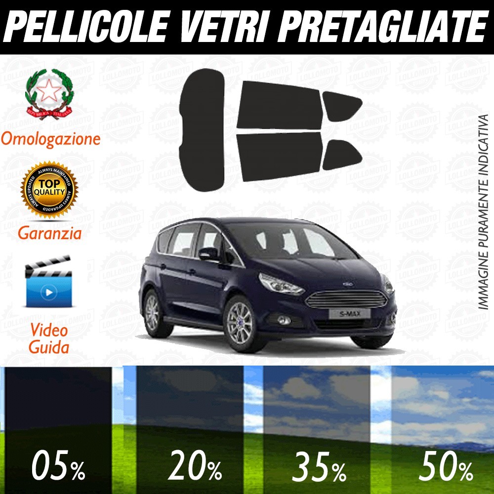 Ford S Max 06-14 Pellicole Oscuramento Vetri Auto Pre Tagliate a Misura