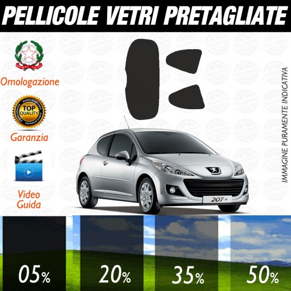 Peugeot 5008 09-16 Pellicole Oscuramento Vetri Auto Pre Tagliate a Misura Posteriore