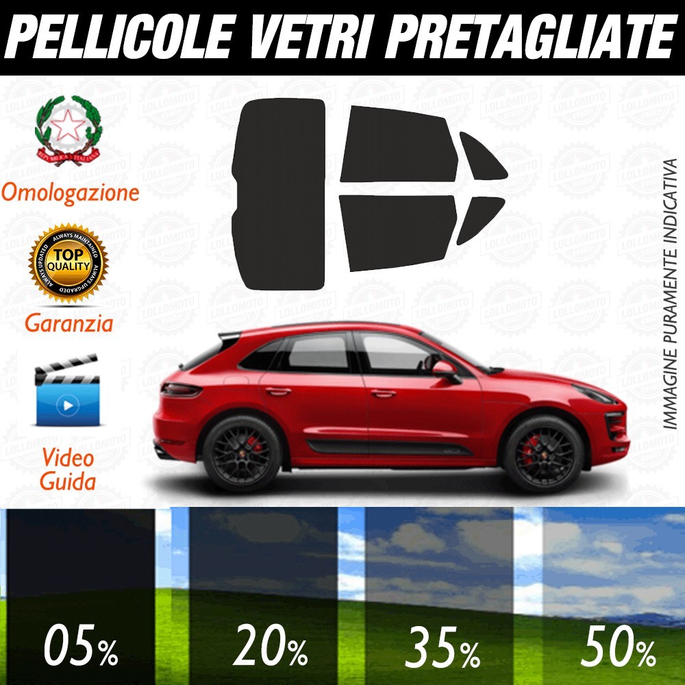 Porsche Panamera 14-17 Pellicole Oscuramento Vetri Auto Pre Tagliate a Misura