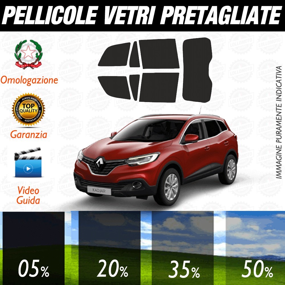 Renault Capture 13-17 Pellicole Oscuramento Vetri Auto Pre Tagliate a Misura Posteriore