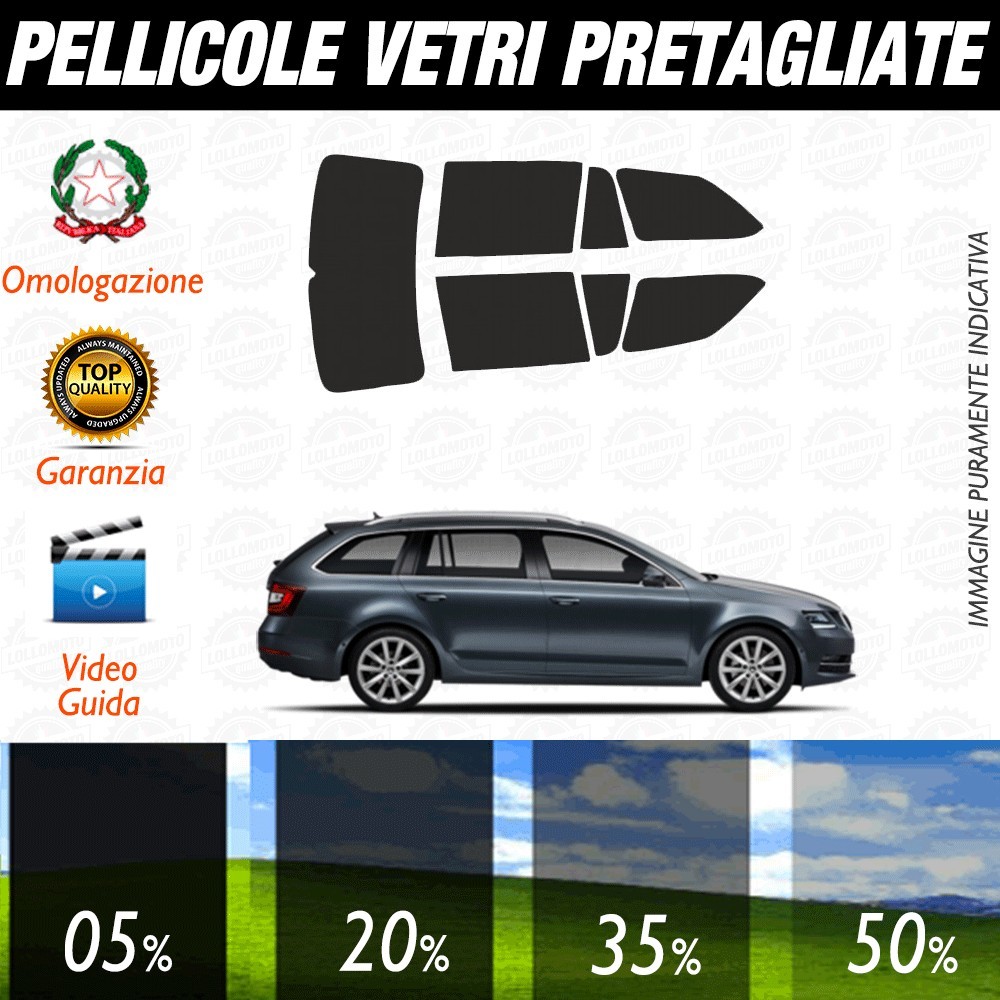 Skoda Octavia Sw dal 2013 al 2019 Pellicole Oscuramento Vetri Auto Pre Tagliate a Misura Posteriore
