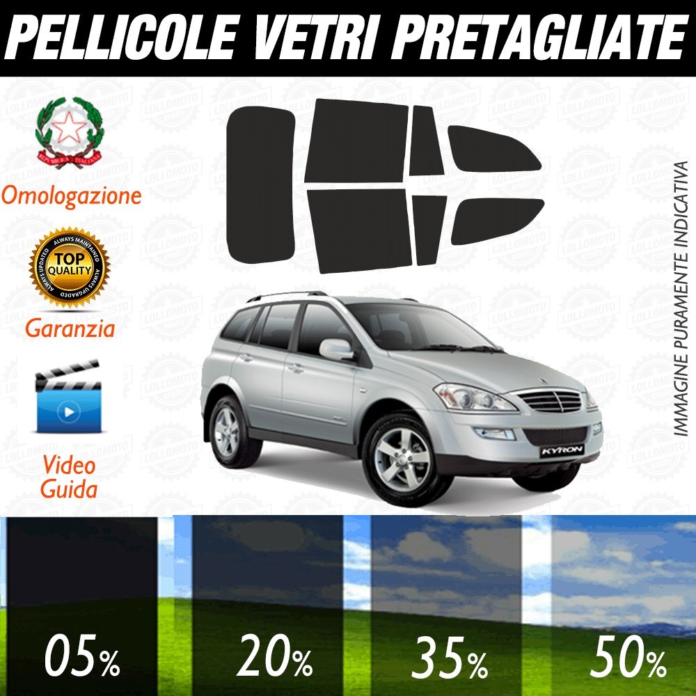 Ssangyong Rexton 04-17 Pellicole Oscuramento Vetri Posteriori Auto Pre Tagliate a Misura