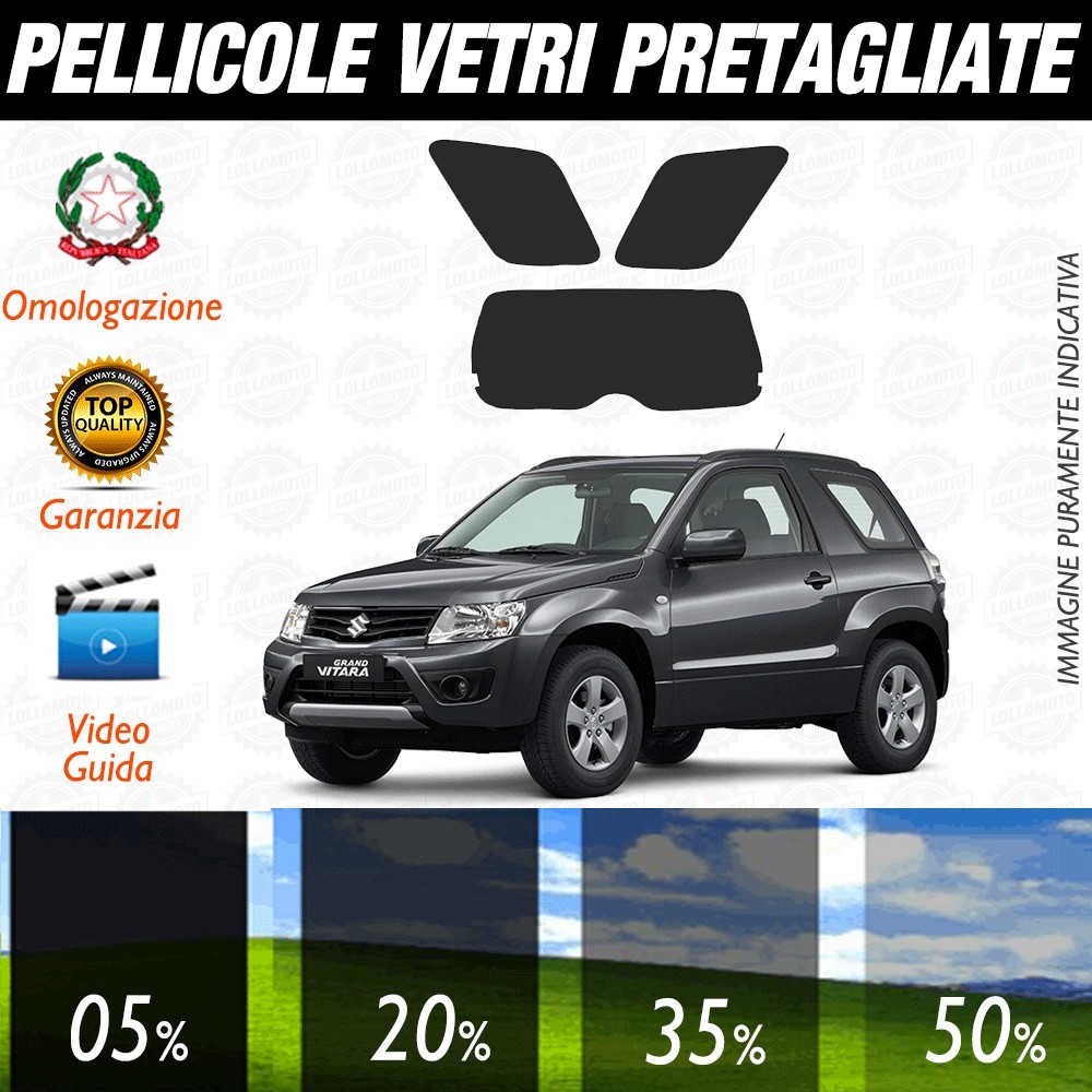Suzuki Grand Vitara 3P 98-06 Pellicole Oscuramento Vetri Auto Pre Tagliate a Misura
