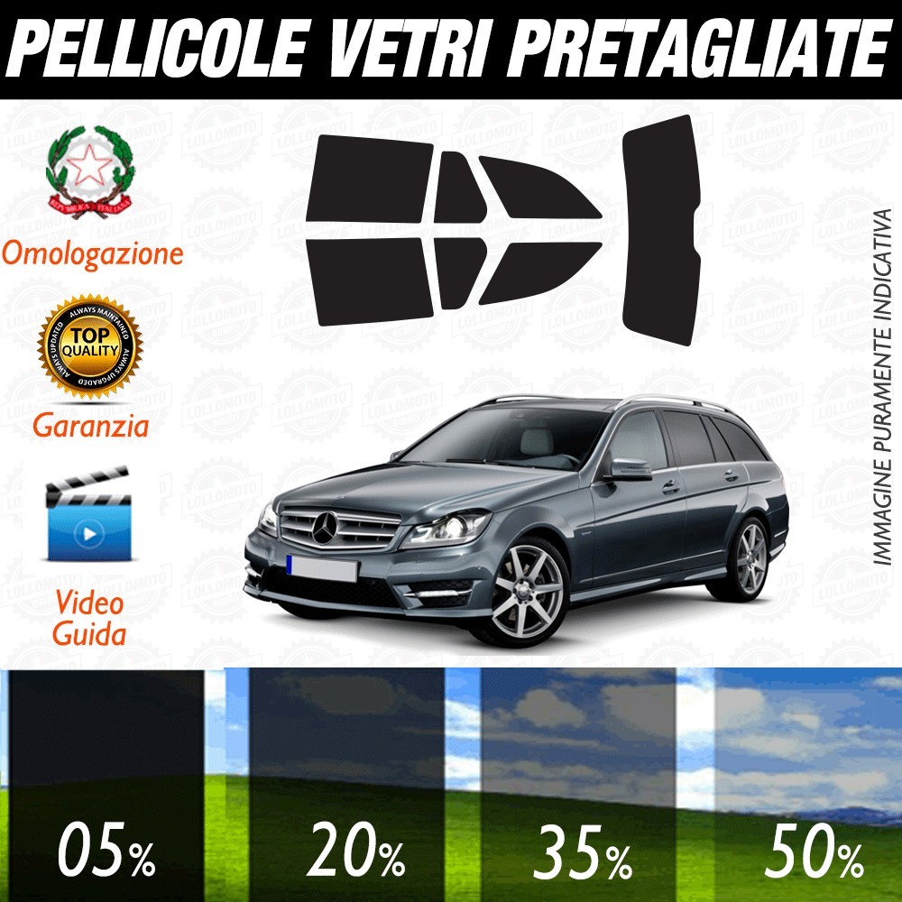 Mercedes Classe C Sw 15-17 Pellicole Oscuramento Vetri Auto Pre Tagliate a Misura