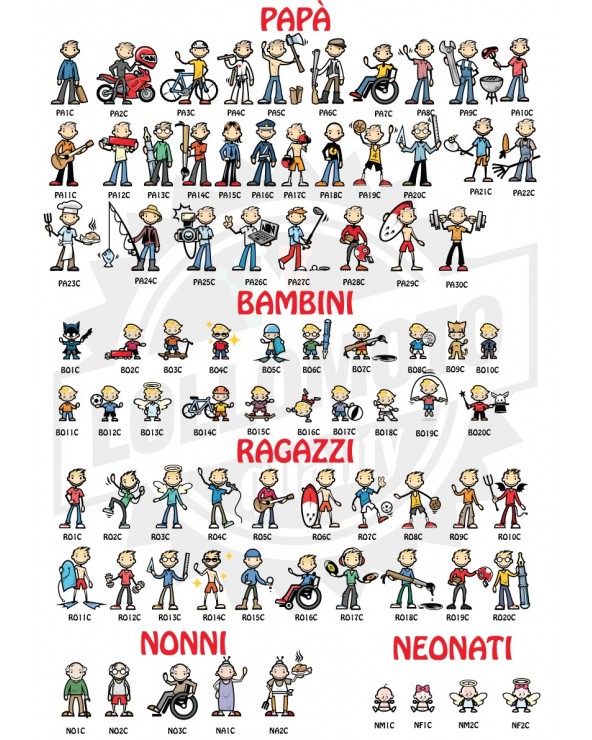 StickMan© 2.0 Colorati Adesivi Famiglia Auto Moto Camper Stickers Family Vetro Macchina Nuova Versione Decal