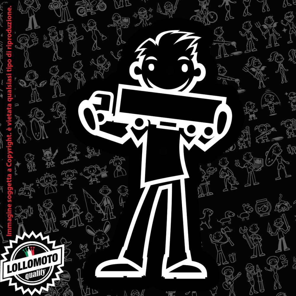 Papà Camionista StickMan© 2.0 Bianchi e Neri Adesivi Famiglia Vetro Auto Stickers Family Stickers Family Decal