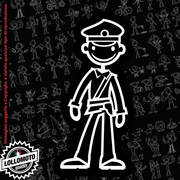 Papà con Capelli Lunghi StickMan© 2.0 Bianchi e Neri Adesivi Famiglia Vetro Auto Stickers Family Stickers Family Decal