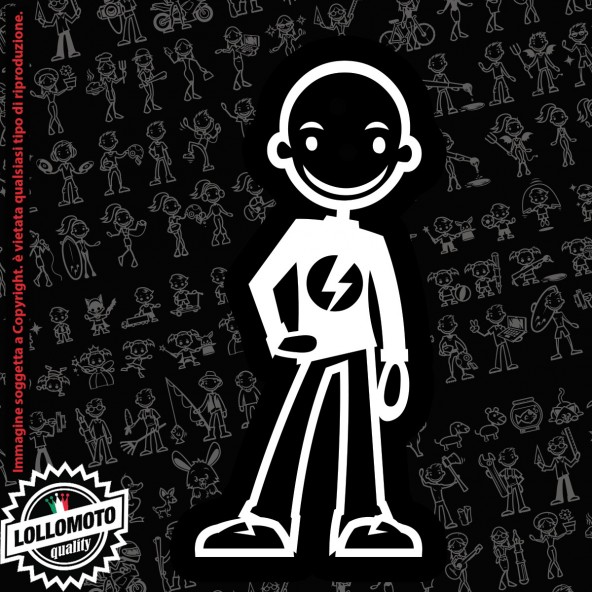 Papà Senza Capelli StickMan© 2.0 Bianchi e Neri Adesivi Famiglia Vetro Auto Stickers Family Stickers Family Decal