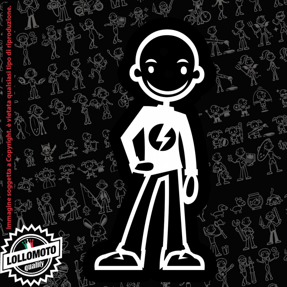 Papà Senza Capelli StickMan© 2.0 Bianchi e Neri Adesivi Famiglia Vetro Auto Stickers Family Stickers Family Decal