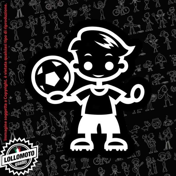 Bambino che Saluta StickMan© 2.0 Bianchi e Neri Adesivi Famiglia Vetro Auto Stickers Family Stickers Family Decal