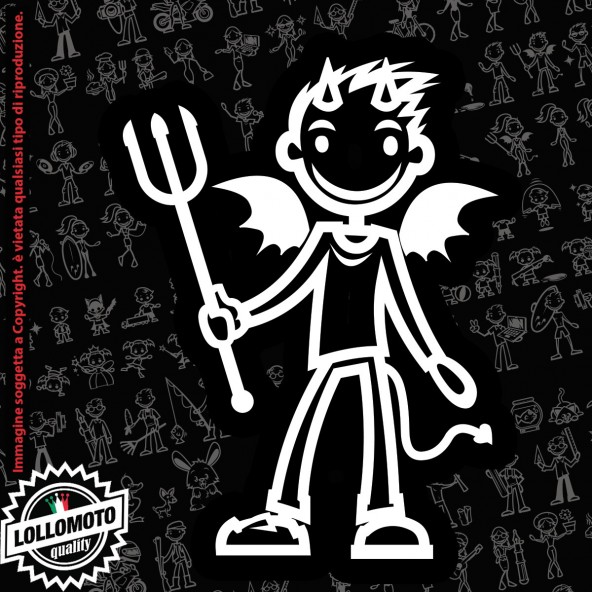 Ragazzo Diavolo StickMan© 2.0 Bianchi e Neri Adesivi Famiglia Vetro Auto Stickers Family Stickers Family Decal
