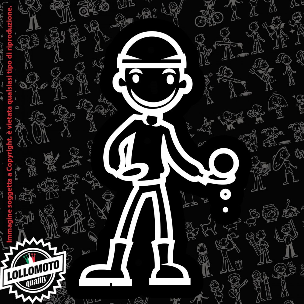 Ragazzo Cool StickMan© 2.0 Bianchi e Neri Adesivi Famiglia Vetro Auto Stickers Family Stickers Family Decal