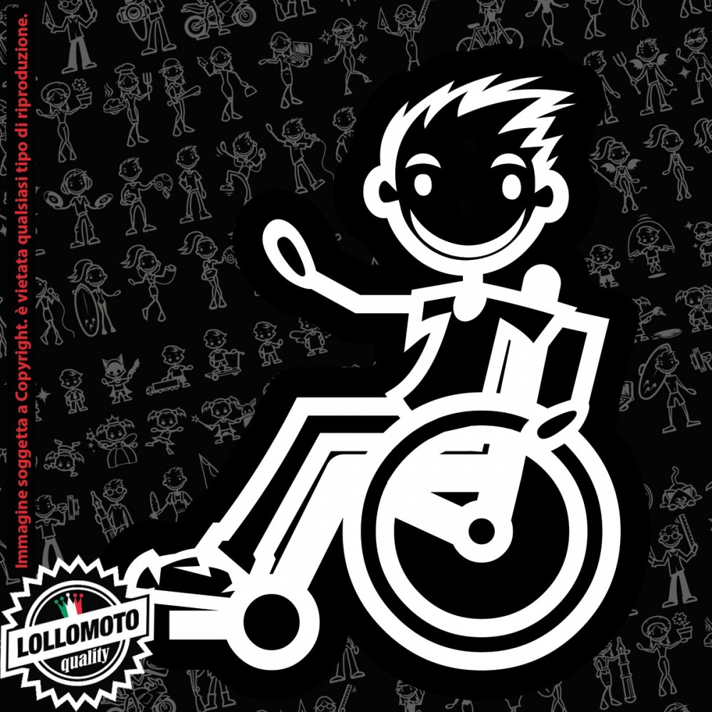 Ragazzo Teppista StickMan© 2.0 Bianchi e Neri Adesivi Famiglia Vetro Auto Stickers Family Stickers Family Decal