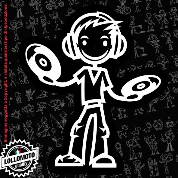 Ragazzo Disabile StickMan© 2.0 Bianchi e Neri Adesivi Famiglia Vetro Auto Stickers Family Stickers Family Decal